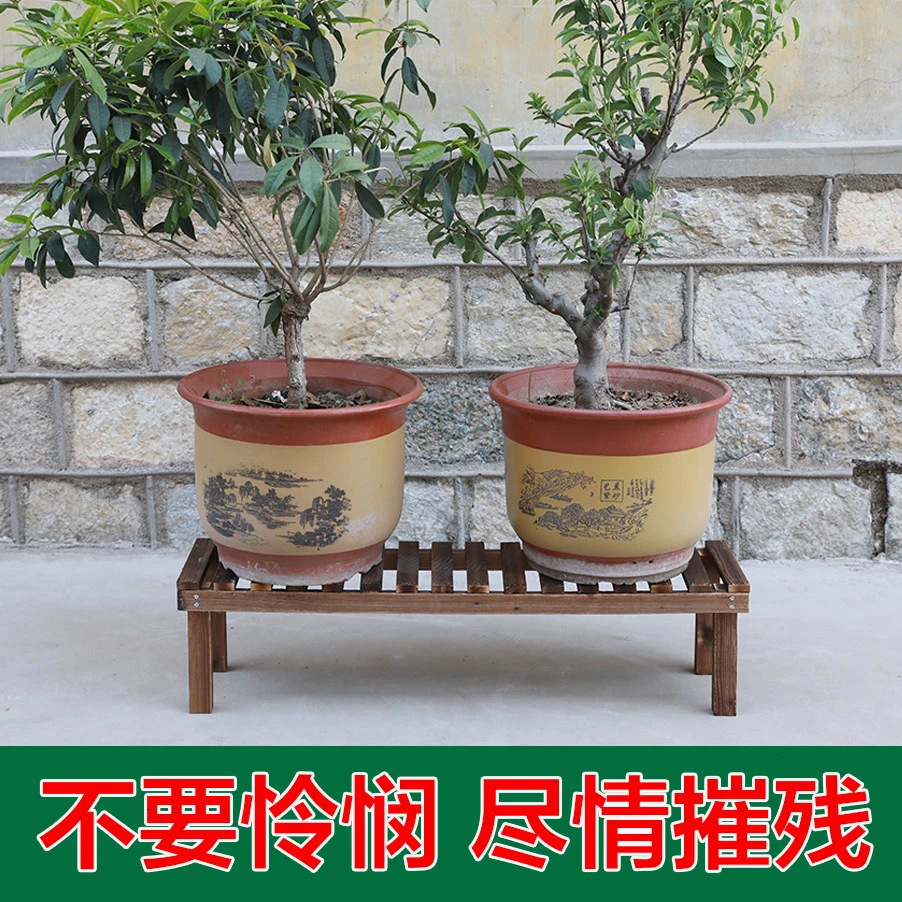 Flower Airs Solid Wood Multi-storey Ladder Household Landing Type Iron Art Indoor A Living Room Meaty Botany Flowerpot Shelves
