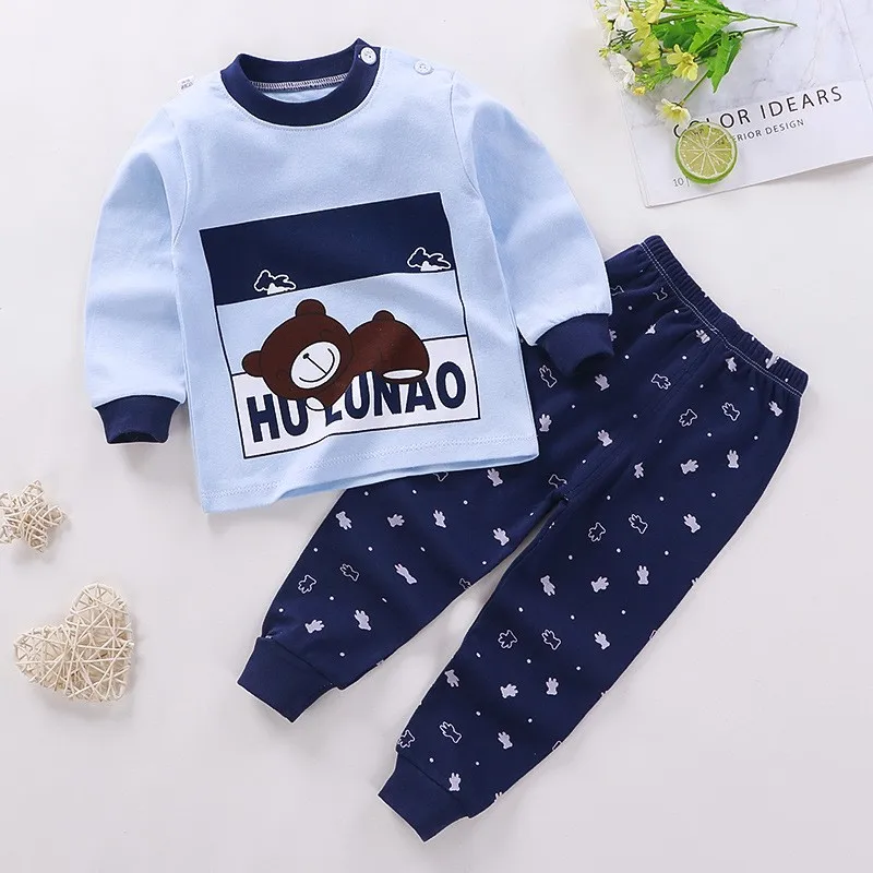 Baby Boys Girls Clothes Set Winter Cotton Baby Clothing Set Baby Pajamas Unisex Kids Autumn Long Sleeve T-shirt And Pants Suit - 6