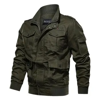 

New Men Autumn Winter Military Jacket Cotton Bomber Jacket Coat Navy Pilot Jacket Air Force Casual Cargo Jacket Clothing Outdoor