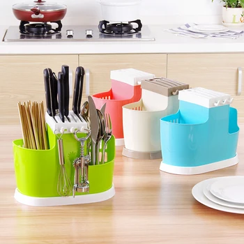 

1 Pcs Multifunction Plastic Shelving Dish Chopsticks Cutlery Storage Rack Drain Holder Strainer Stand Creative Kitchen Tool