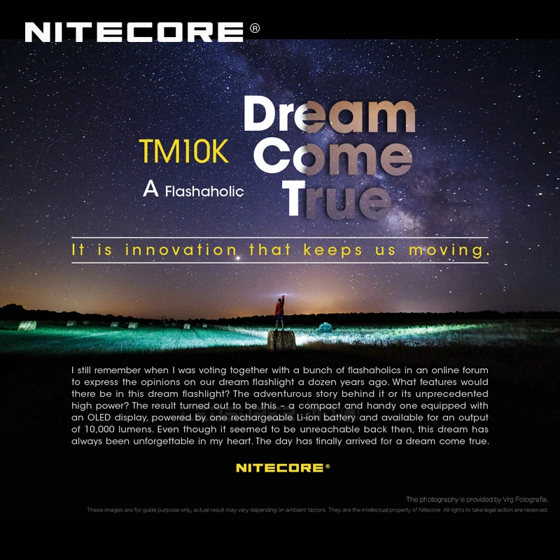 10000 люмен Nitecore TM10K компактный и интеллектуальный фонарик Sharp Light встроенный литий