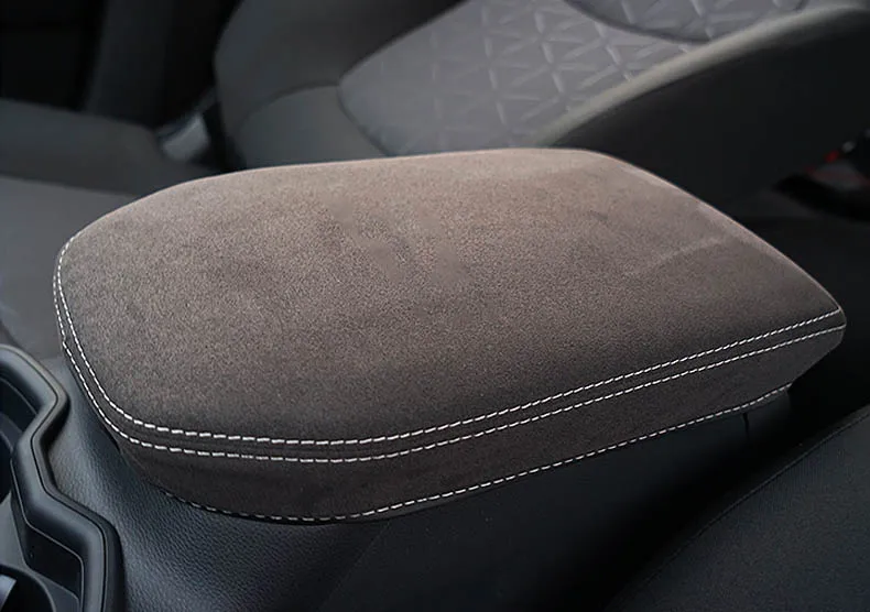 Gray Автомобильная консоль подлокотник коробка Защитная крышка кожаный рукав центральный поручень коробка анти-грязный набор декора для Toyota RAV4 RAV-4 - Название цвета: Gray