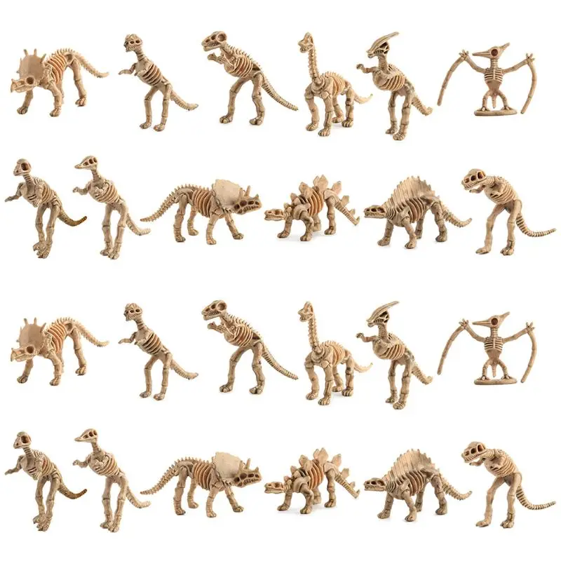 

24pcs Dinosaur Petrifaction Skeletons, Assorted Figures Dino Bones, Educational