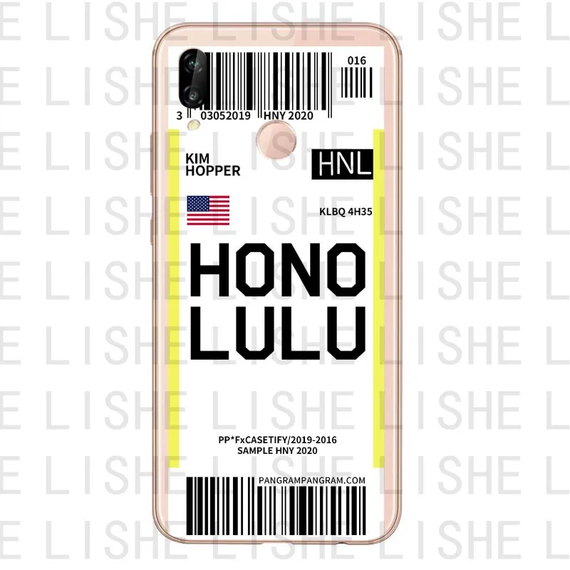 TPU Дорожная этикетка страна чехол для телефона для HuaweiP8L P20L P20LITE P30 mate 9 10 mate 20Por летный билет Письмо Силиконовый чехол на заднюю панель - Цвет: TPU