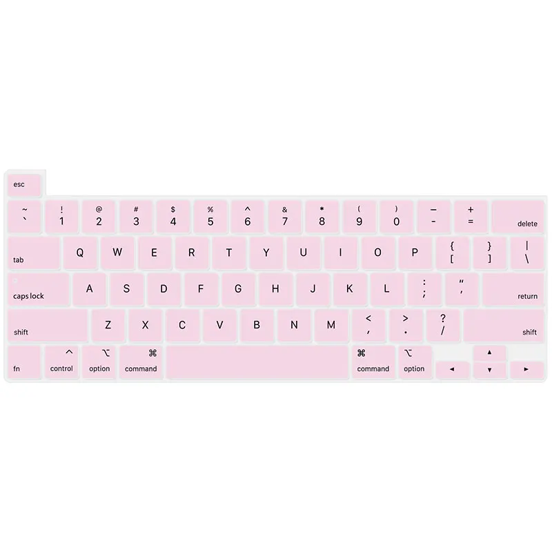 Light Pink HRH цветная силиконовая английская клавиатура, кожный чехол для MacBook New Pro 16 дюймов с сенсорной панелью и сенсорным ID A2141 - Цвет: Light Pink