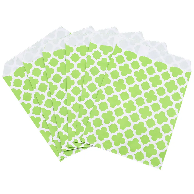 flower Light green 25 шт. подарочные пакеты для конфет в полоску, крафт-бумажные пакеты для свадебной вечеринки, Подарочные Упаковочные пакеты для еды, печенья, крафт-бумажные сумки, вечерние принадлежности - Цвет: flower Light green