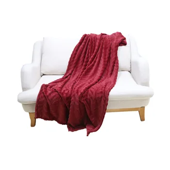 

Solid Color Flannel Blanket Dark Pattern Air Conditioning Single Blanket Office Nap Cover Blanket Sheet Bedspread