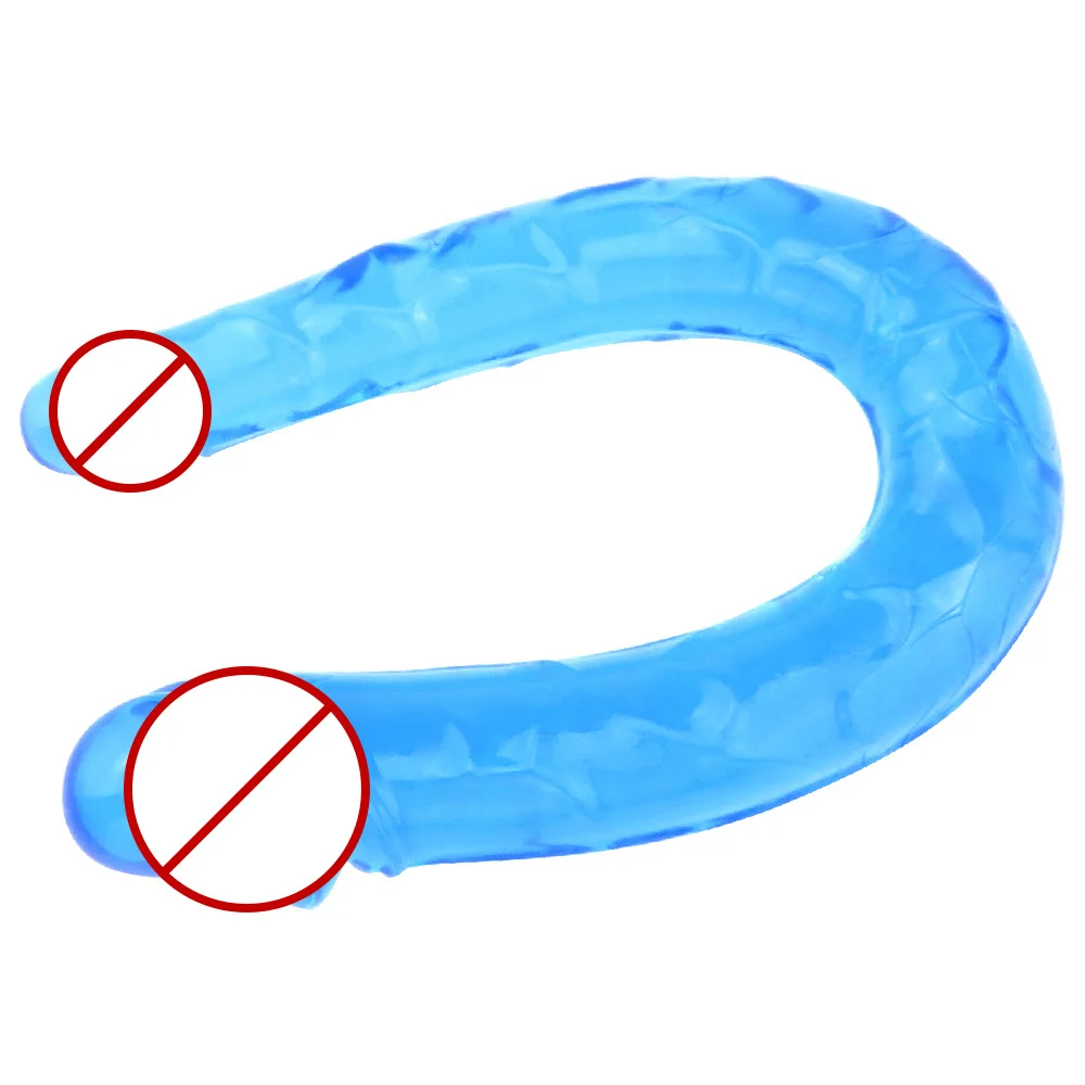 U Shape Soft Jelly Double Dildos Vagina Anal Plug Artificial Penis Sex Toys Shop For Couples