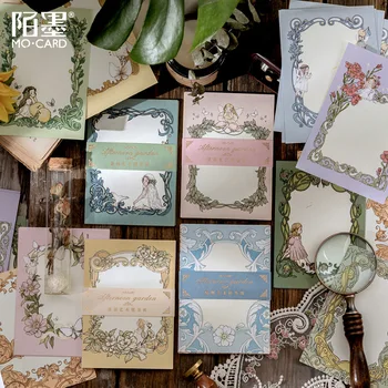 

15 Sheets/lot A6 size Bronzing Memo Pad Fairy Tale Plant Border Memo Sheet Scrapbooking School Office Supplies Notepad Decoratio