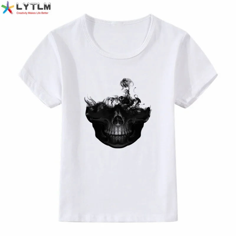 LYTLM/футболка на Хеллоуин Одежда для маленьких мальчиков зимняя рубашка с черепом для детей, Xxx, топы для девочек и мальчиков, Infantil Menino, топы для девочек со скелетом - Цвет: DX White