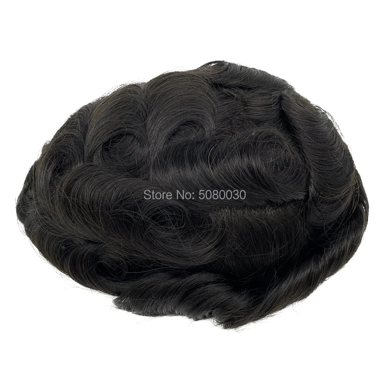 Парики Toupee для мужчин искусственная кожа 100% натуральные человеческие волосы