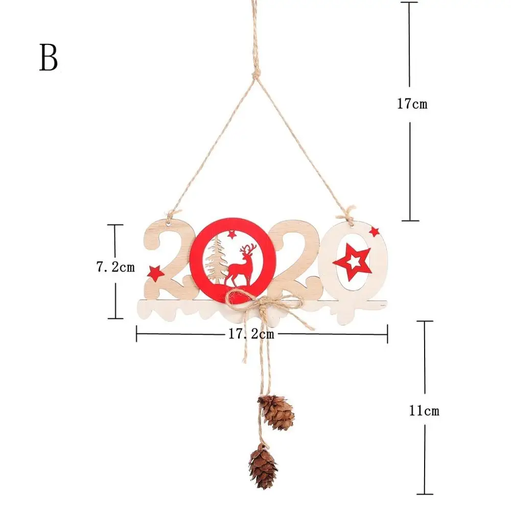 B Рождественская подвеска с буквами, Рождественская елка, украшения из пеньковой веревки, деревянные подвесные украшения, 12 шт./лот, новогодние вечерние украшения для дома - Цвет: B