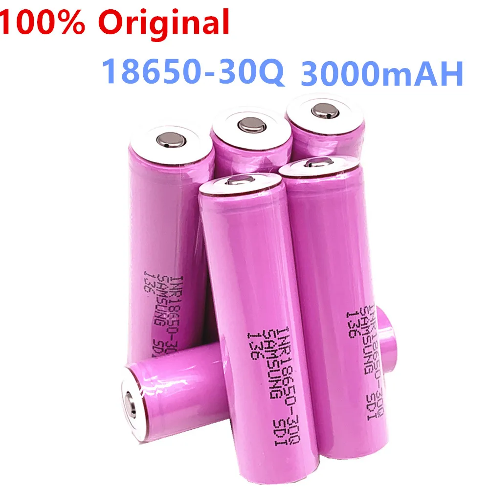 100% Оригинальный 18650 30Q InR 3 7 V модифицированный заостренный перезаряжаемый