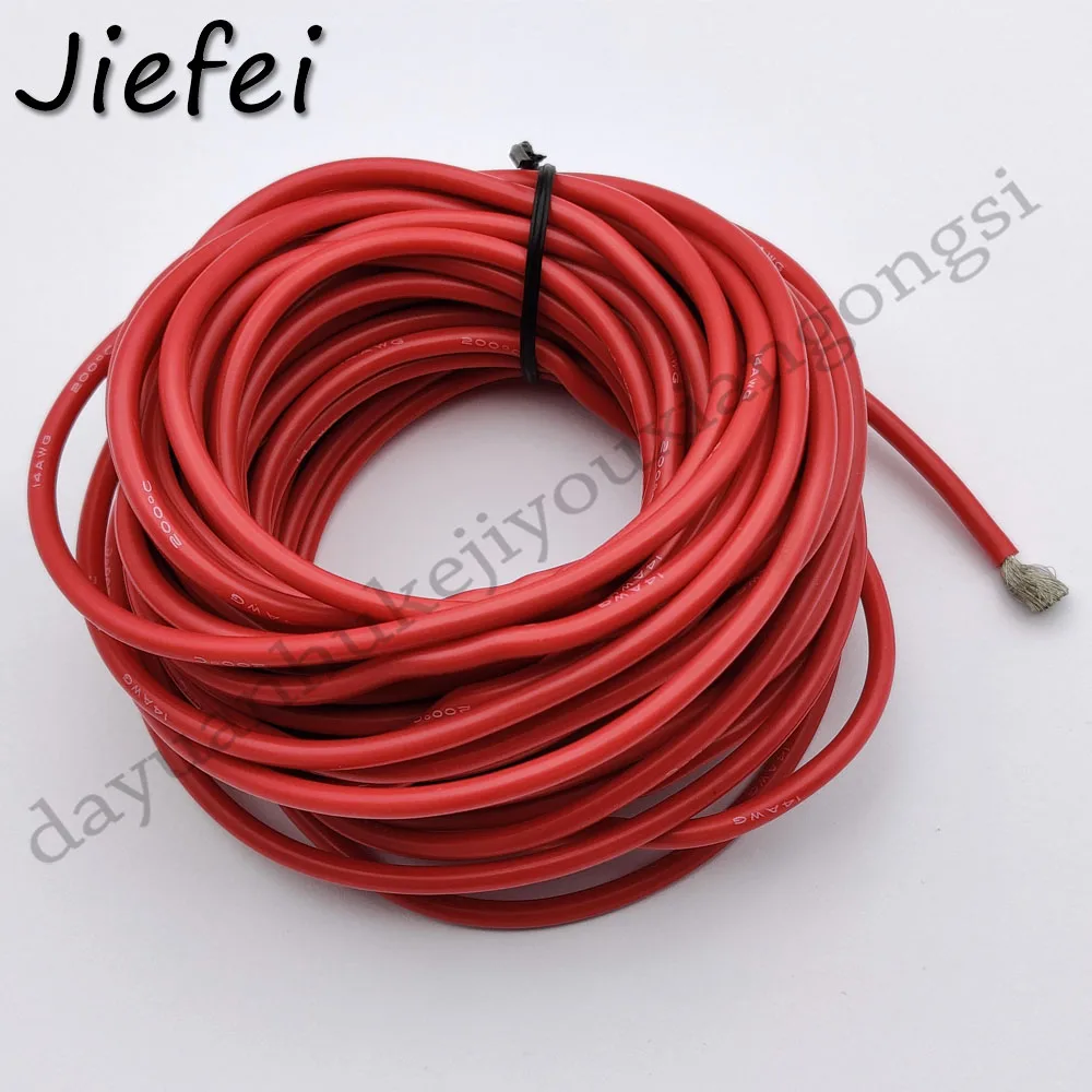 Красный силиконовый провод гибкий многожильный медный кабель 3000 В 14AWG 10 м 20 50