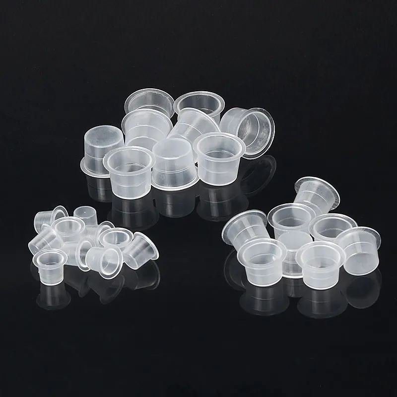 Tattoo Ink Caps 1000pcs S/M/L Size Clear White Tattoo Ink Pigment Cups Caps Supply tattoo supplies and accessories 1200pcs roll disposable tattoo barrier film dental protective film plastic clear wrap cover tattoo accesories supplies