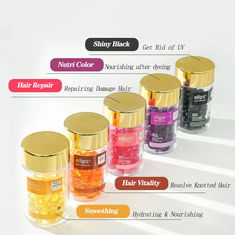 Hair Care Oil ELLIPS Hair Vitamin Keratin Complex Hair Care Treatments Essential Oil Capsule Indonesia Jojoba Oil Smoothing Silky Repair hair care oil