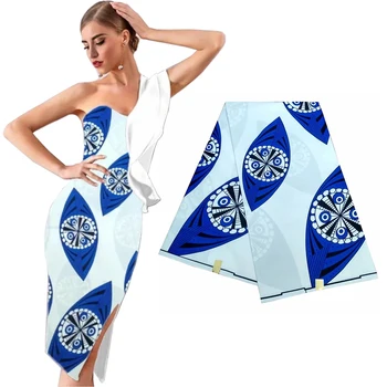 

Polyester African wax print fabric,Ankara fabrics Batik wax kitenge fabric 6 yards LBLD-143