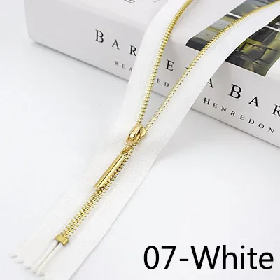 07-White Meetee 5/10 шт. 20 Вт, 30 см 3# металлическая молния с закрытым концом Автоматическая блокировка язычок молнии голова Декор DIY сумка кошелек швейной по индивидуальному заказу аксессуар - Цвет: 07-White