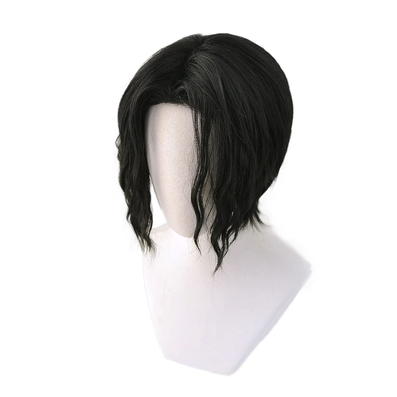 sexy police woman costume Demon Slayer Kimetsu no Yaiba Kibutsuji Muzan Black Short Curly Wig Cosplay Costume Men Women Heat Resistant Synthetic Hair sexy anime cosplay