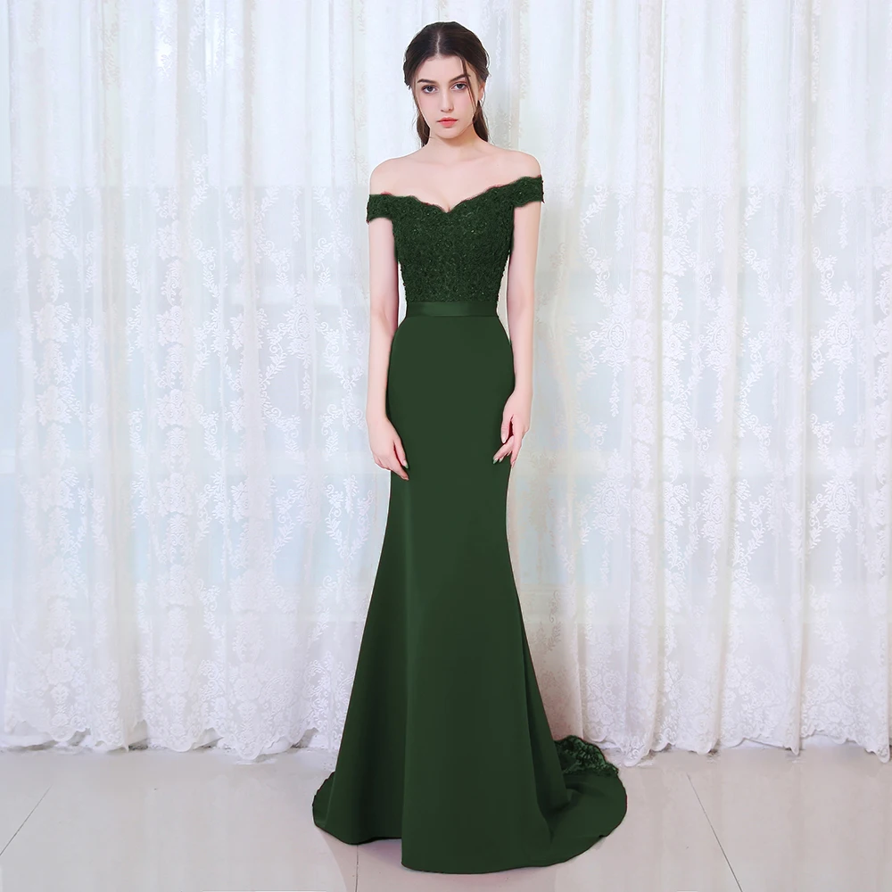Зеленый BEPEITHY Robe De Soiree Русалка бургундское длинное вечернее платье вечерние элегантные vestido de festa длинное платье для выпускного вечера с поясом - Цвет: Зеленый