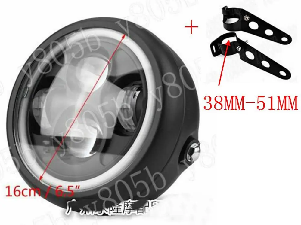 38-51MM 6," светодиодный налобный фонарь+ крепление для Honda Shadow Spirit Sabre Aero ACE Steed VLX 400 600 1100 DLX VTX1300 1800 Magna VF 250 750 - Цвет: 38-51MM