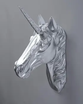 

Nordic Style Creativity Animal Resin Stereo head Wall hanging Unicorn Wall Decoration backwall gifts cculpture statue