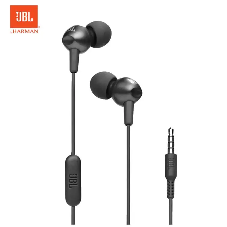 bronze JBL C200si, вкладыши, 3,5 мм разъем, проводные наушники, стерео музыка, спорт, чистый бас, управление линией, с микрофоном - Color: bronze
