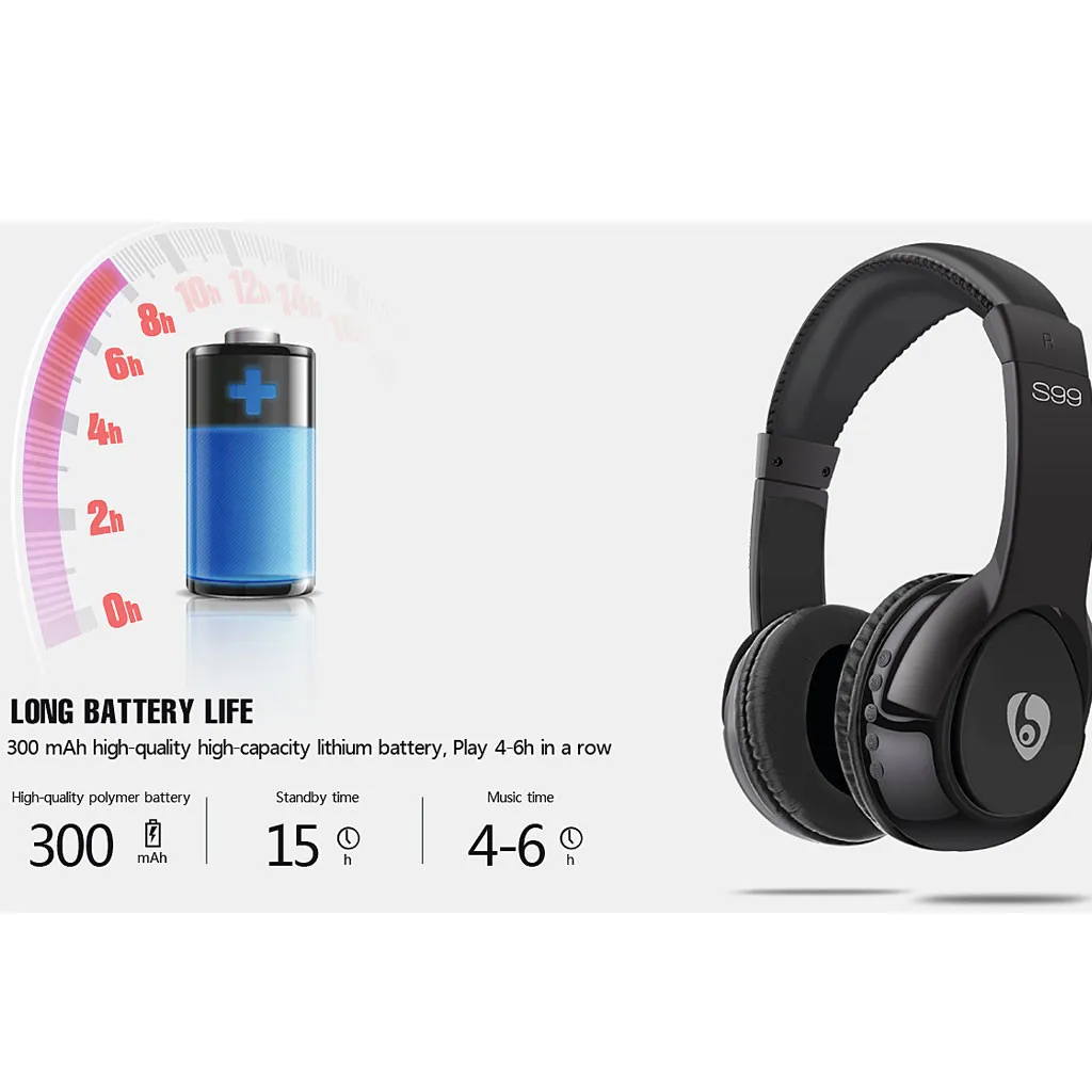 S99 Wireless Bluetooth Headphones Stereo Bluetooth Headset Gaming For PUPG/LOL