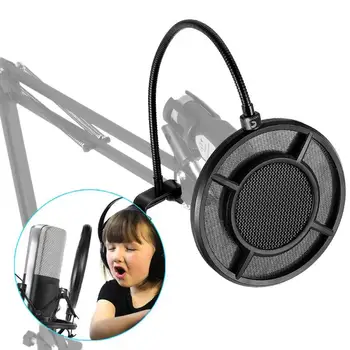 

Studio Double Layer Microphone Blowout Prevention Net Recording Mic Windscreen Support 360 Degree Barrier-free Rotation