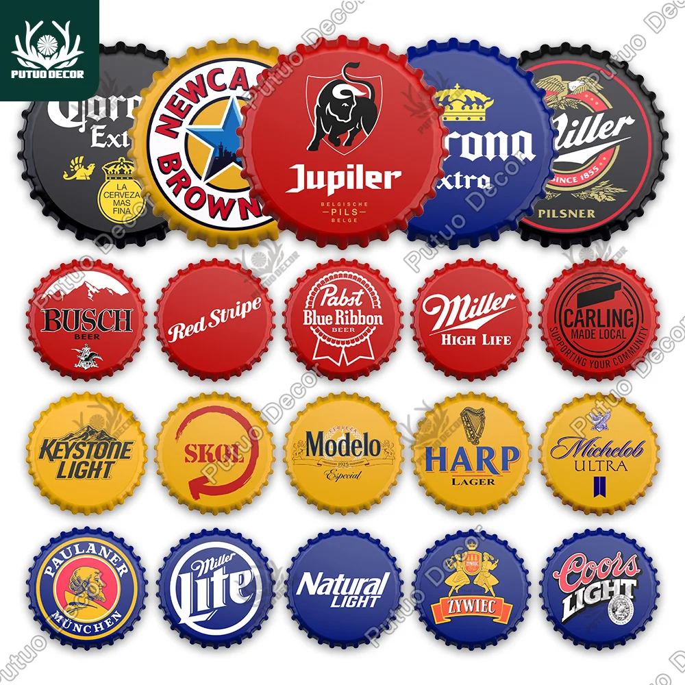 Putuo Decor Metal Tin Sign Beer Bottle Cap Plaque Vintage Home Pub Bar Man Cave Club Wall Decoration | Дом и сад