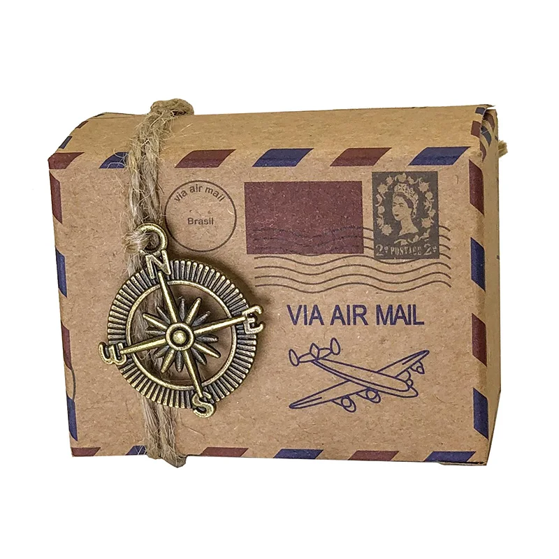 25 шт. сувенирные коробки для мероприятий, Подарочная коробка для свадьбы, Подарочная коробка для конфет, праздничные вечерние принадлежности, caja de regalo - Цвет: With compass