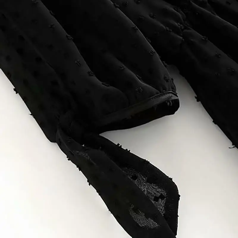 Новое винтажное Повседневное платье с рукавом 3/4, шифоновое сексуальное платье с глубоким v-образным вырезом, модное сексуальное однотонное платье с высокой талией