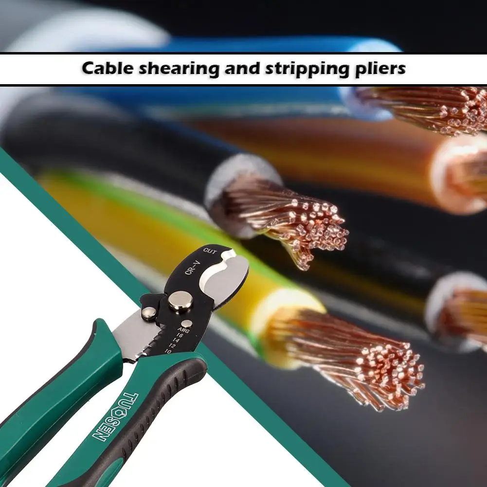 Cable cutter 8 inch TUOSEN Wire Stripper Multi-function Wire Stripping Tool Crimping Pliers Wire Cable Stripper Spring Design Cable cutter 8 inch TUOSEN Wire Stripper Multi-function Wire Stripping Tool Crimping Pliers Wire Cable Stripper Spring Design