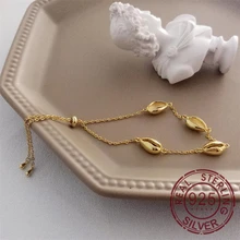 Винтажные браслеты с подвесками золотого цвета, 925 пробы, Серебряная оболочка, для женщин, регулируемый браслет на цепочке, вечерние ювелирные изделия на свадьбу