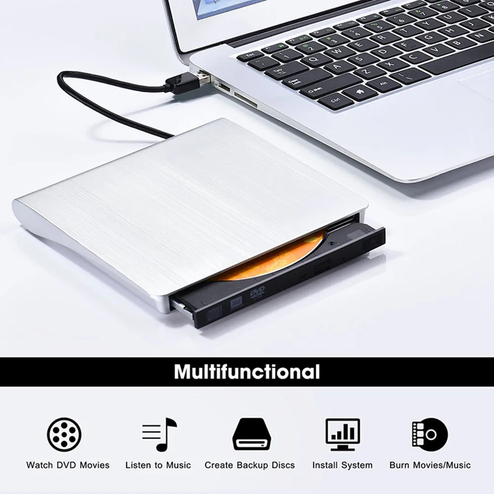 USB 3,0 внешний накопитель DVD-ROM CD-RW DVD-RW горелки Портативный считыватель тонкий для Windows7/8/10