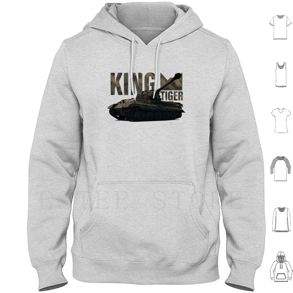 King Tiger 2 Tank Felpa Con Cappuccio Manica Lunga King Tiger Tank 2 King Tiger Ww2 German Tank Panzer Heavy Tigerb War World Thunder
