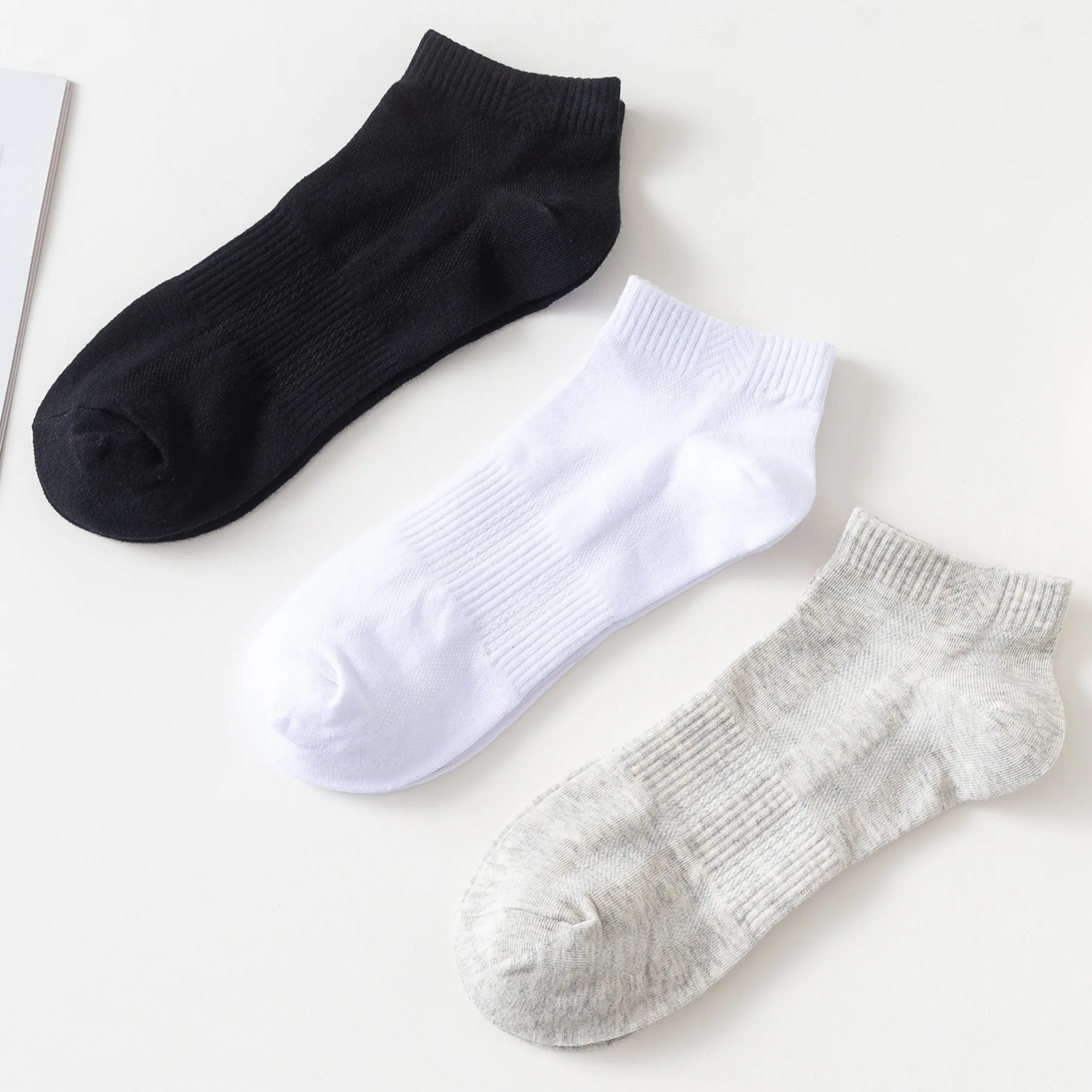 6 Pairs Spring Summer Mesh Ship Socks Men Pure Color Male Boy Waist Breathable Low Cotton Popular Durability Wholesale