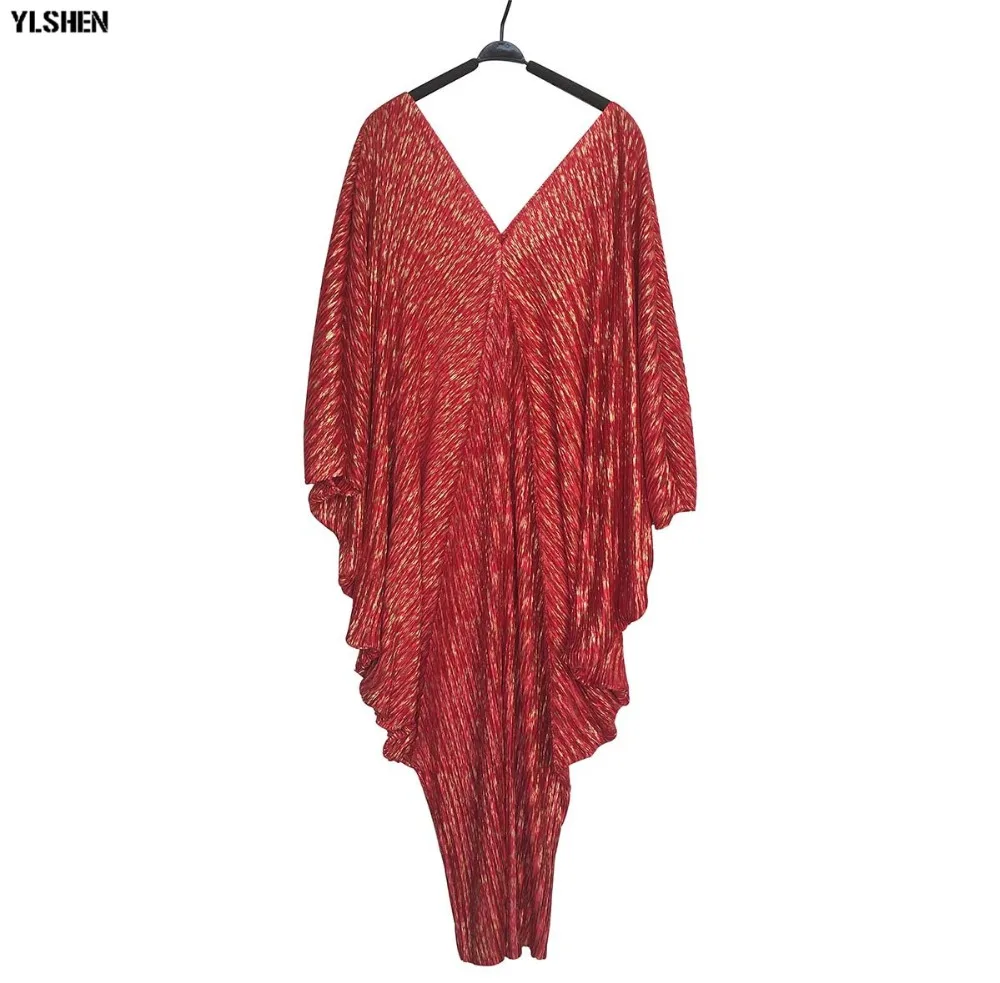 Latest African Dresses for Women Dashiki Pleated African Clothes HQ Bazin Bat Sleeve Robe Africain Grown Ankara Africa Dress New 05