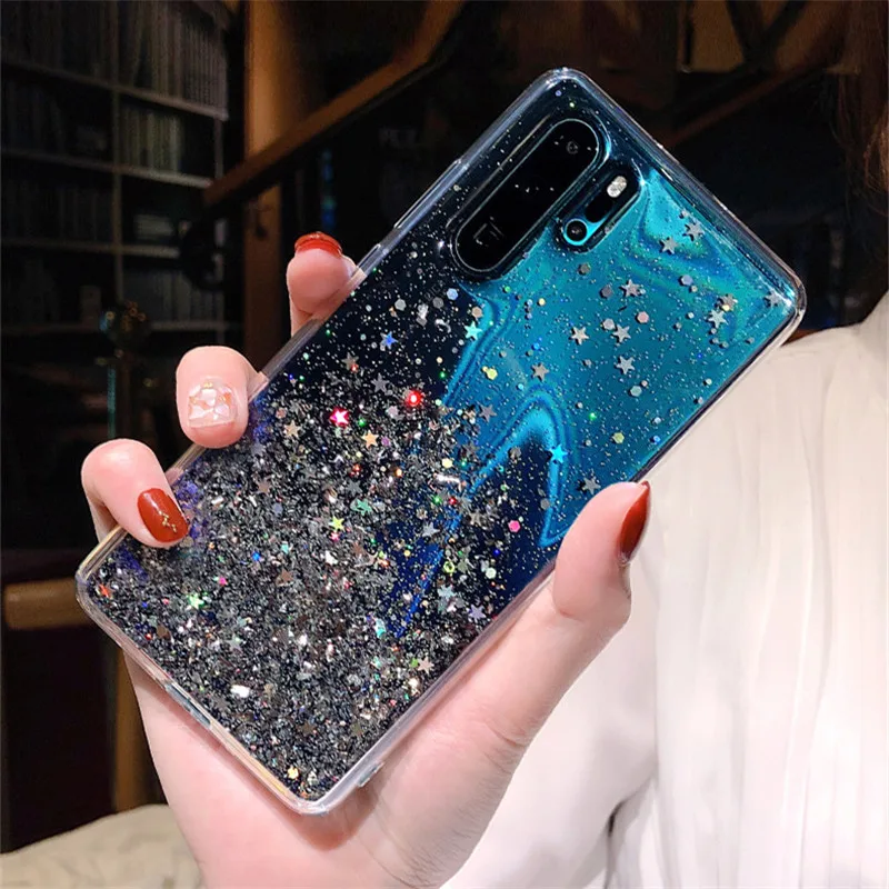 Прозрачный чехол для телефона Huawei P10 P20 P30 lite pro p smart z honor 10 8A 8S 7x 8x 9x y9 2019 блестящий со