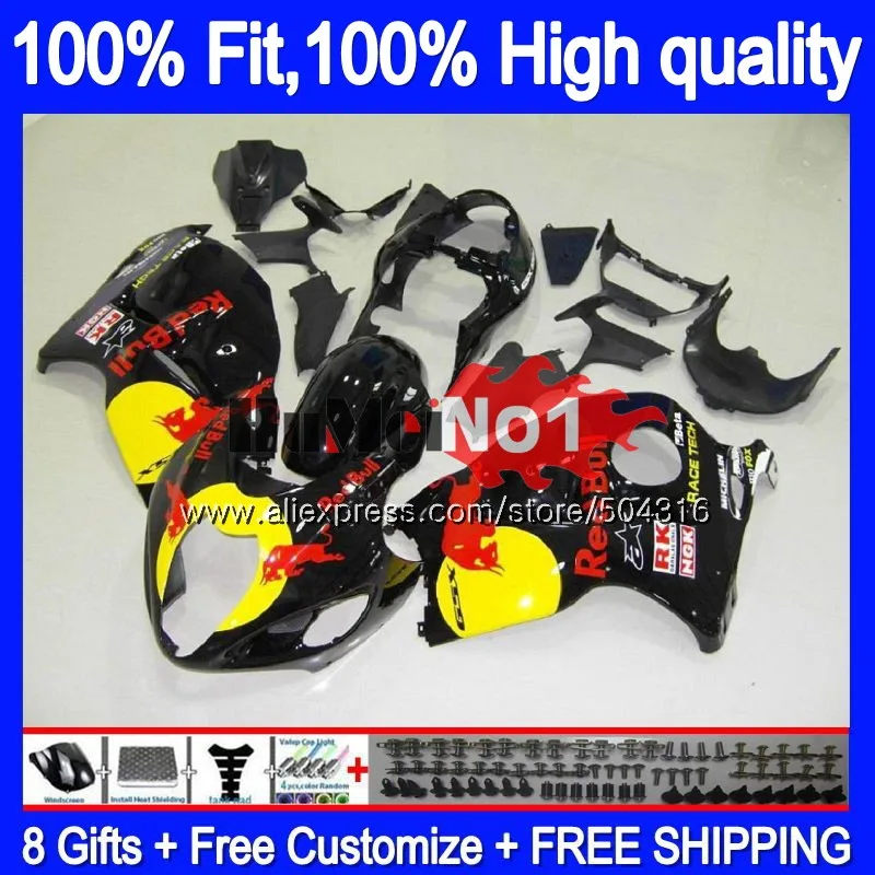 Инъекции для SUZUKI Hayabusa GSXR 1300 2008 2009 10 11 12 29MC. 276 GSXR-1300 GSXR1300 08 09 2010 2011 2012 обтекатель желтого и красного цветов