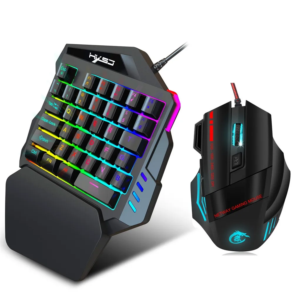 HXSJ V100+ A907 клавиатура мышь набор 35 клавиш мини USB Проводная клавиатура+ мышь подарок