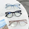 Rice Nail Frame Anti Blue Light Cat Eye Prescription Glasses For The Nearsighted TR90 Optical Spectacles 0 -0.5 -0.75 To -6.0 3