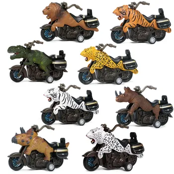 

Christmas gift plastic off-road inertia motor motorcycle pull back four-wheel drive motorcycle animal cognitive toy model car