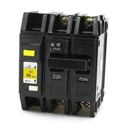 

3000A Overload Protection 2 Pole Moulded Case Circuit Breaker DZ12LE-63 20A