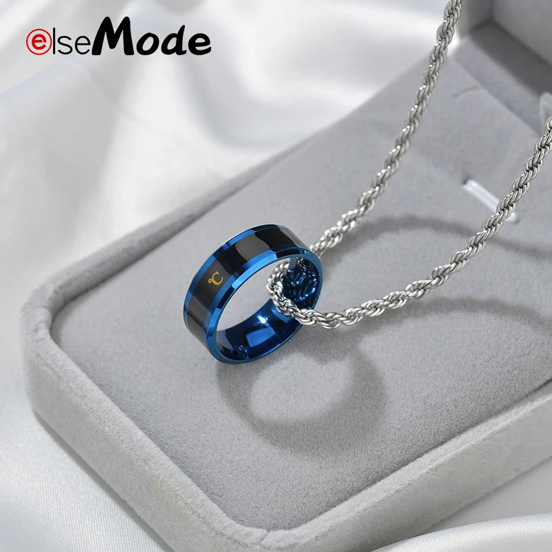 ELSEMODE титановое стальное кольцо для измерения температуры для женщин мужское крутое обручальное кольцо-Ретро Охотники за приведениями Masculino подарок для влюбленных