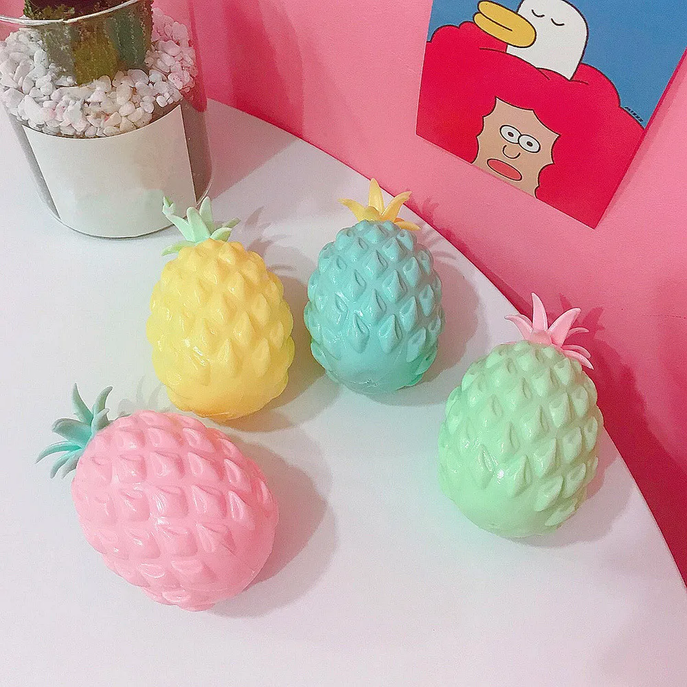 Мягкие фрукты, ананас, антистресс, медленно поднимающаяся игрушка, сжимается, мягкий креативный мультфильм, имитация фруктов, детская Милая рельефная игрушка, 1 шт