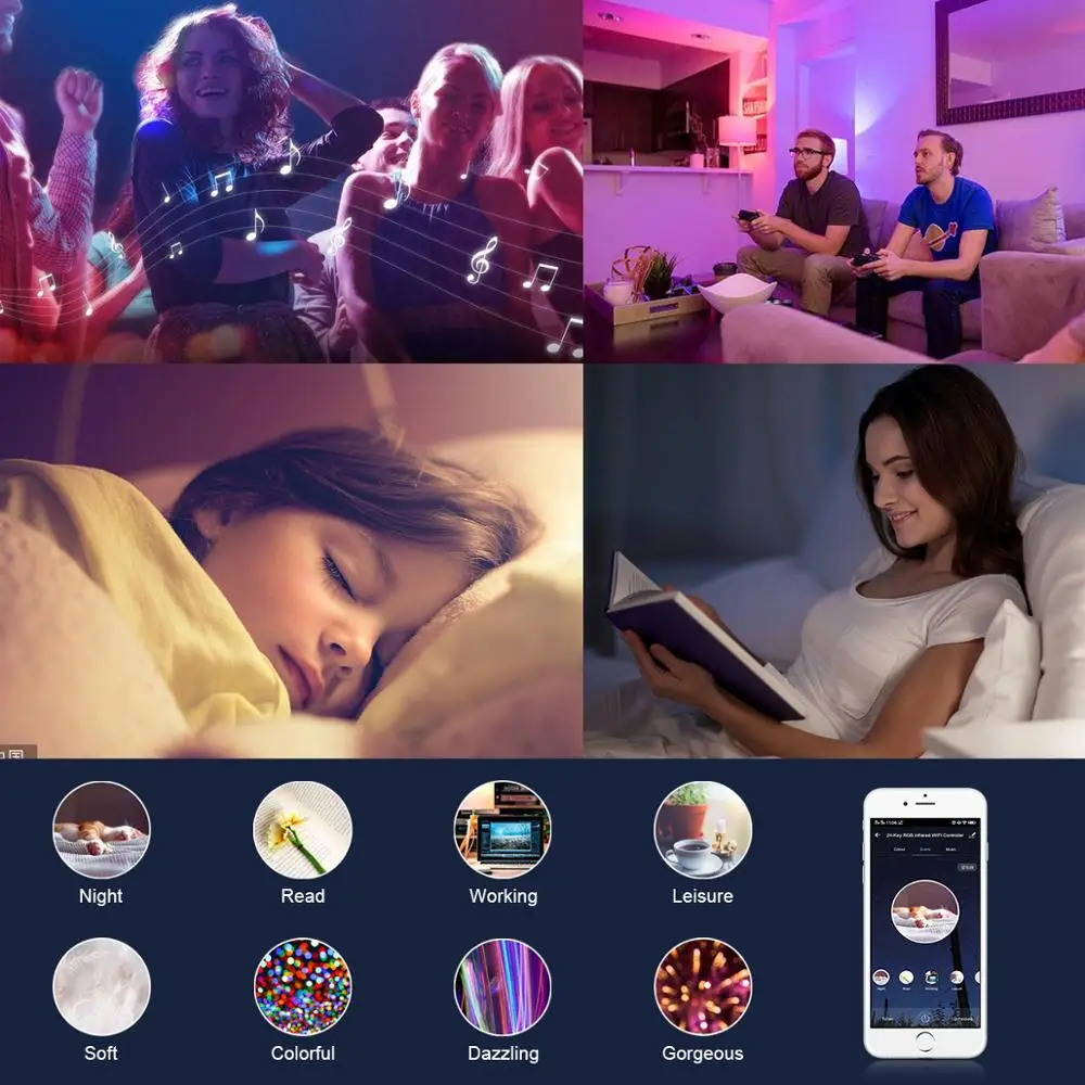 Tuya Smart Life APP 12V 24V CCT/RGB/RGBWW светодиодный светильник полоса беспроводной WiFi Пульт