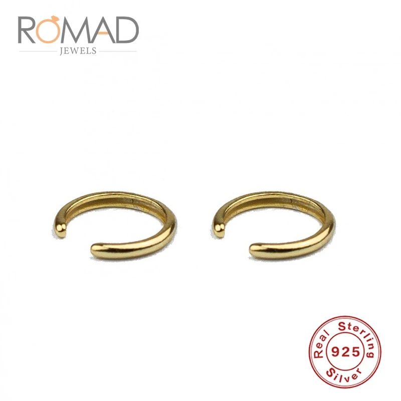 Золотой цвет Romad модные S925 Серебряные серьги для женщин без пирсинга, серьги без пирсинга, серьги без отверстий, серьги-манжеты для ушей золотого/серебряного цвета - Окраска металла: Золотой цвет