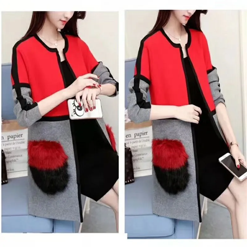 Осень Зима длинный кардиган свитер женский 2019 новый рукав трикотажные кардиганы