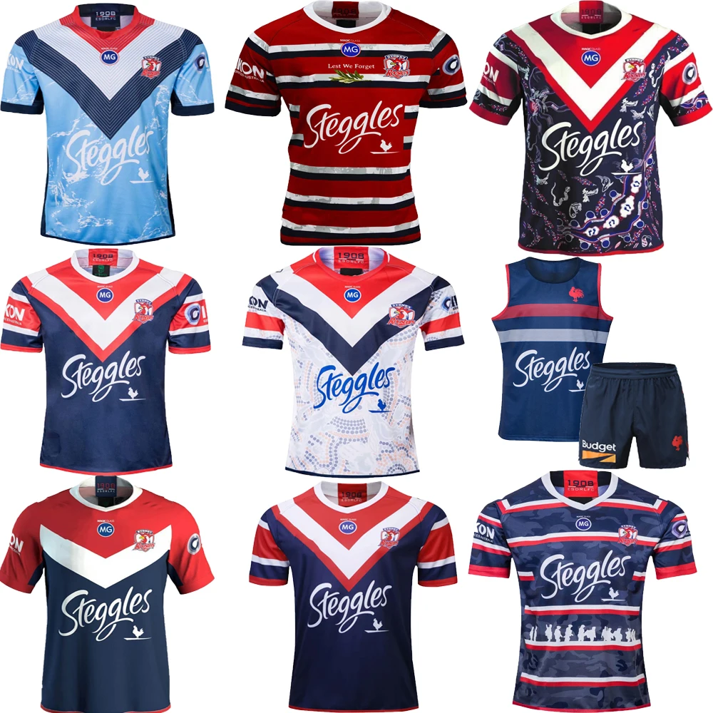 2020/2021 Australia Sydney Roosters Rugby indígenas réplica formación camiseta hombres camiseta Camiseta de deporte S-5XL